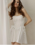 Рокля WHITE 3D FLOWERS