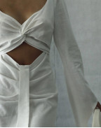 Рокля WHITE LINEN CLASSY