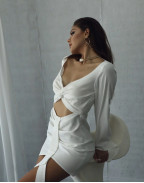 Рокля WHITE LINEN CLASSY