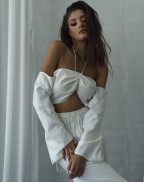 Топ WHITE LINEN CROP