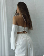 Топ WHITE LINEN CROP
