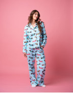 Памучна пижама с принт ДАКЕЛИ BLUE