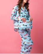 Памучна пижама с принт ДАКЕЛИ BLUE