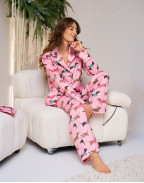 Памучна пижама с принт ДАКЕЛИ PINK