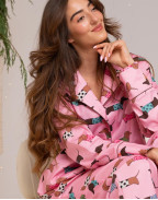 Памучна пижама с принт ДАКЕЛИ PINK