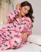 Памучна пижама с принт ДАКЕЛИ PINK