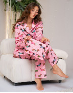 Памучна пижама с принт ДАКЕЛИ PINK