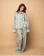 Памучна пижама с принт ЦВЕТЯ