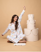 Памучна пижама с принт ДЕТСКИ РИСУНКИ