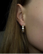 Обеци ALTA BEZEL HOOPS 18K GOLD PLATED