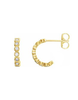 Обеци ALTA BEZEL HOOPS 18K GOLD PLATED