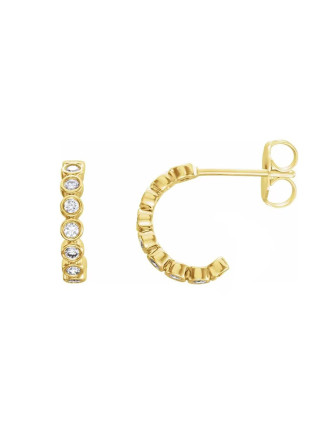 Обеци ALTA BEZEL HOOPS 18K GOLD PLATED