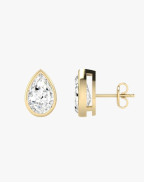 Обеци LEFAY PEAR BEZEL 18K GOLD PLATED