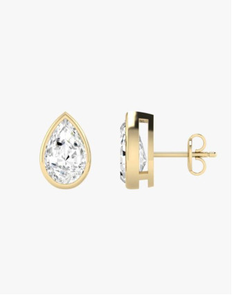 Обеци LEFAY PEAR BEZEL 18K GOLD PLATED