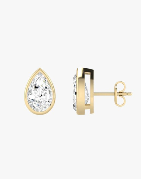 Обеци LEFAY PEAR BEZEL 18K GOLD PLATED