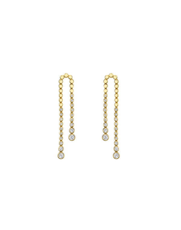 Обеци PONTRESINA TENNIS BEZEL DROP 18K GOLD PLATED