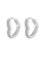Обеци VERONA PAVE HEART HOOPS