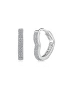 Обеци VERONA PAVE HEART HOOPS