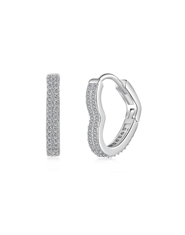 Обеци VERONA PAVE HEART HOOPS
