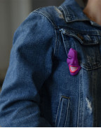 Брошка SMILE PURPLE RAIN