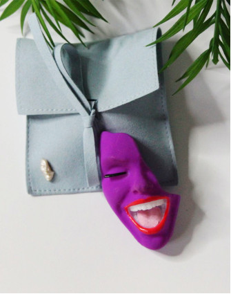 Брошка SMILE PURPLE RAIN