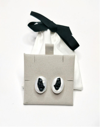 Обеци SMILE BLACK PEARL