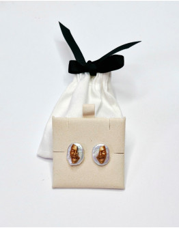 Обеци SMILE BRONZE PEARL