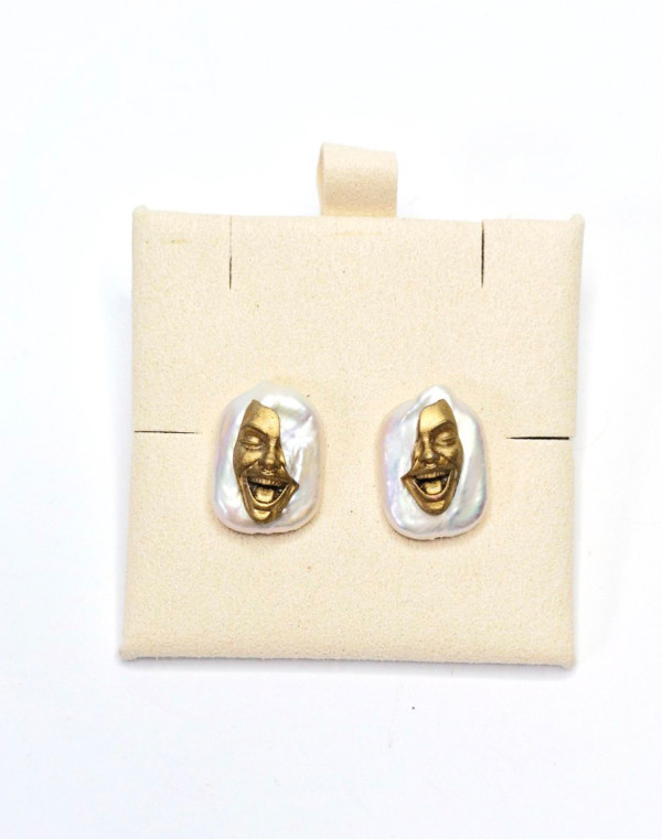 Обеци SMILE GOLD PEARL