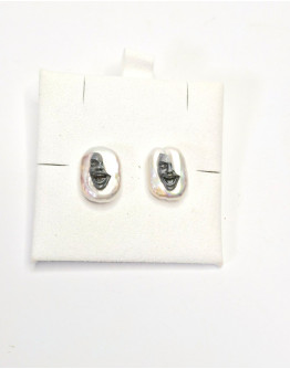 Обеци SMILE SILVER PEARL