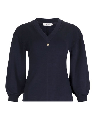 Блуза с V-образно деколте TANITA NAVY