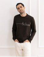 Мъжка блуза с дълъг ръкав TANIS CHOCOLATE