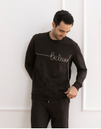 Мъжка блуза с дълъг ръкав TANIS CHOCOLATE