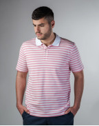 Мъжка поло риза MARIO STRIPE PINK