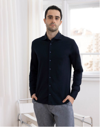 Мъжка трикотажна риза STEVEN NAVY