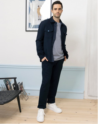 Мъжки спортно-елегантен панталон PAN NAVY