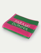 Средна плажна кърпа на райета EMERALD FUCHSIA