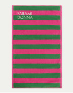 Средна плажна кърпа на райета EMERALD FUCHSIA