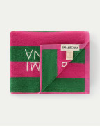 Средна плажна кърпа на райета EMERALD FUCHSIA
