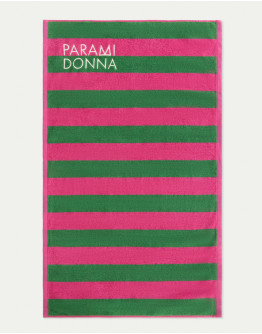 Средна плажна кърпа на райета EMERALD FUCHSIA