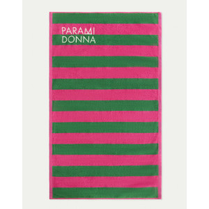 Средна плажна кърпа на райета EMERALD FUCHSIA