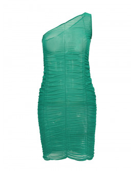 Мрежеста рокля VIVI в изумрудено зелено