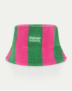 Плажна дамска шапка на райета EMERALD FUCHSIA