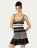 Плетена рокля LEA BLACK/WHITE