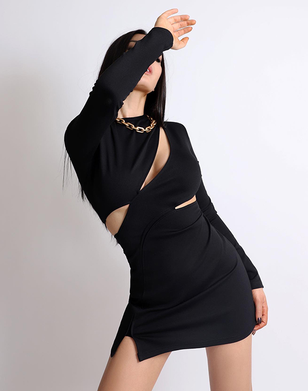 Черна рокля CELINA