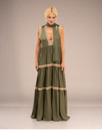 Рокля ANGELA LACE LONG GREEN SLEEVELESS