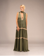 Рокля ANGELA LACE LONG GREEN SLEEVELESS