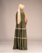 Рокля ANGELA LACE LONG GREEN SLEEVELESS