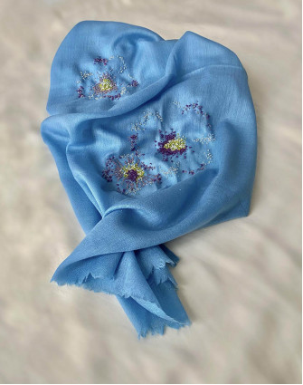 Кашмирен шал BLUE FLOWERS by ZOE