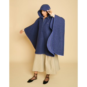 Вълнена пелерина с качулка RAFAEL BLUEBERRY