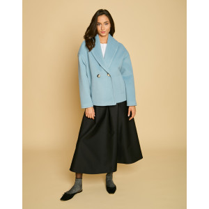 Вълнено късо палто GABRIEL SKY BLUE